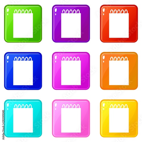 Calendar twenty fifth of november icons set 9 color collection isolated on white for any design