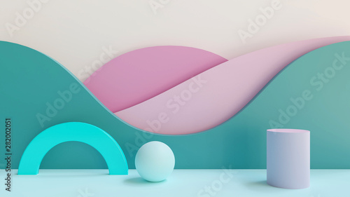 Abstract 80s pattern 3D render