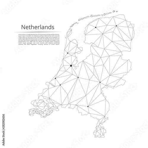 Valokuvatapetti Netherlands communication network map