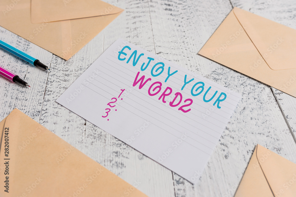 Word writing text Enjoy Your Weekend. Business photo showcasing wishing someone that something nice will happen at holiday Envelopes highlighters ruled paper sheet wooden retro vintage background Word writing text Enjoy Your Weekend. Business photo showcasing wishing someone that something nice will happen at holiday Envelopes highlighters ruled paper sheet wooden retro vintage background