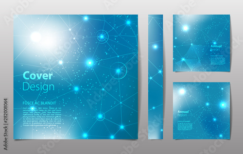 Molecule and Communication Background.Cover design template for annual report. Abstract modern vector illustration.