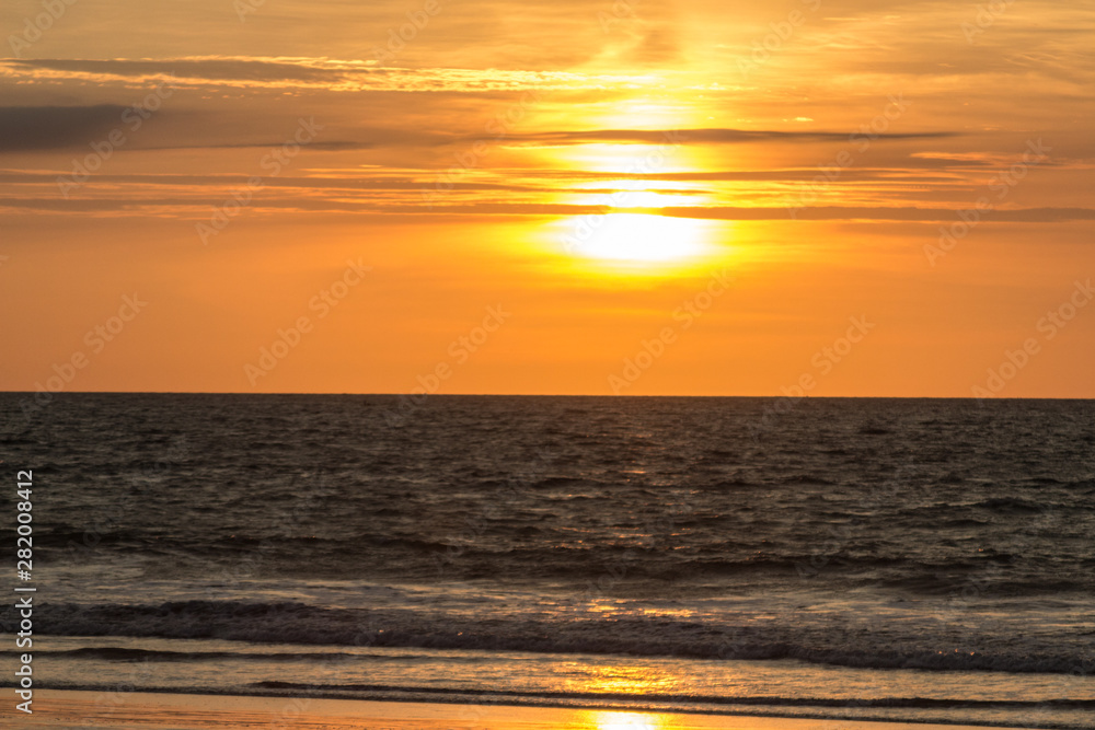 Orange Sky At The Beach