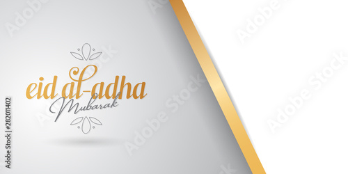 Feast of the Sacrifice Greeting (Eid al-Adha Mubarak) (Turkish: Kurban Bayraminiz Kutlu Olsun) Holy days of muslim community. Billboard, Poster, Social Media, Greeting Card template.