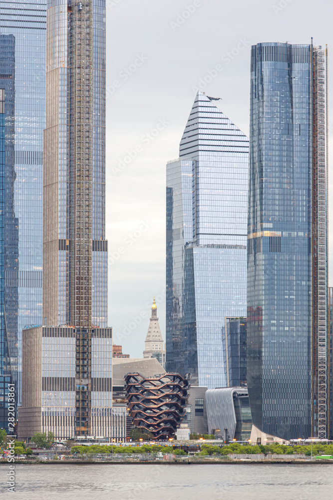 Manhattan skyline view, skyscrapers on the river Manhattan skyline view, skyscrapers on the river