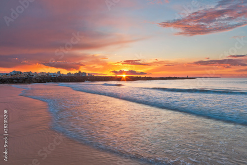 Beautiful seascape with beach, cliffs and ocean.