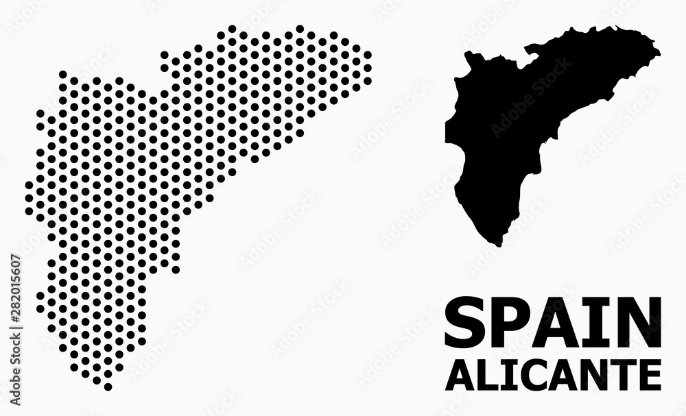Dot Mosaic Map of Alicante Province