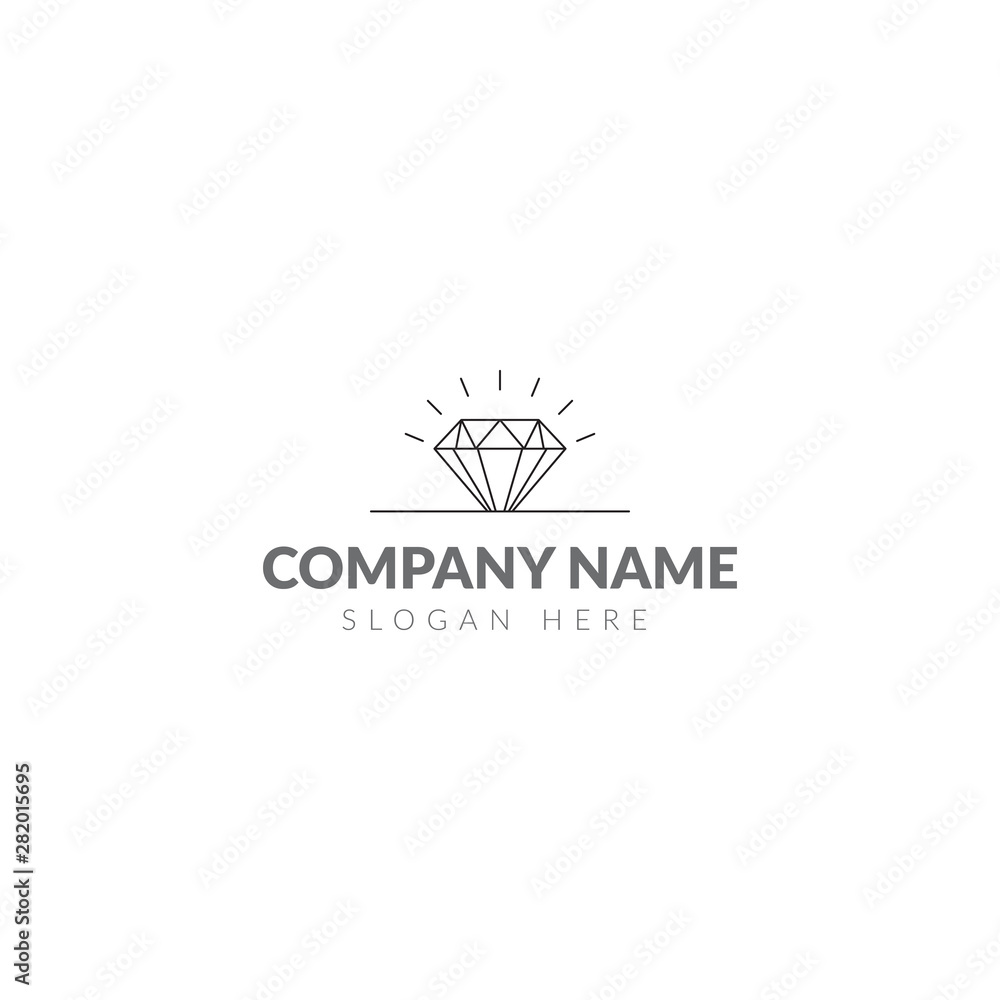 Diamond line logo vector design template