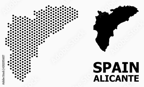 Dot Mosaic Map of Alicante Province