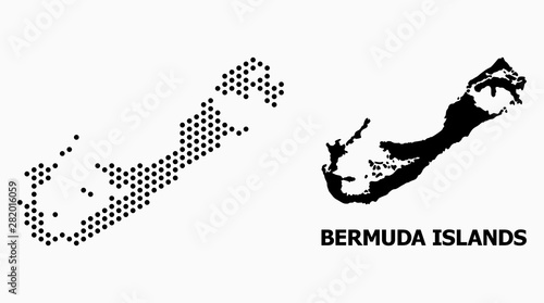 Pixel Mosaic Map of Bermuda Islands