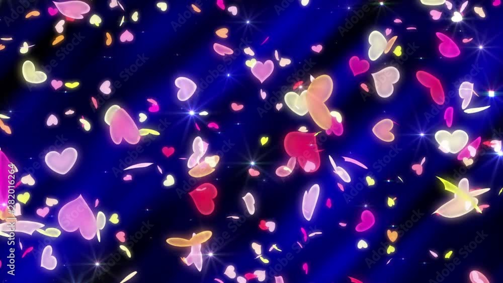 Heart Neon Petals and Particles background Heart Neon Petals and Particles background