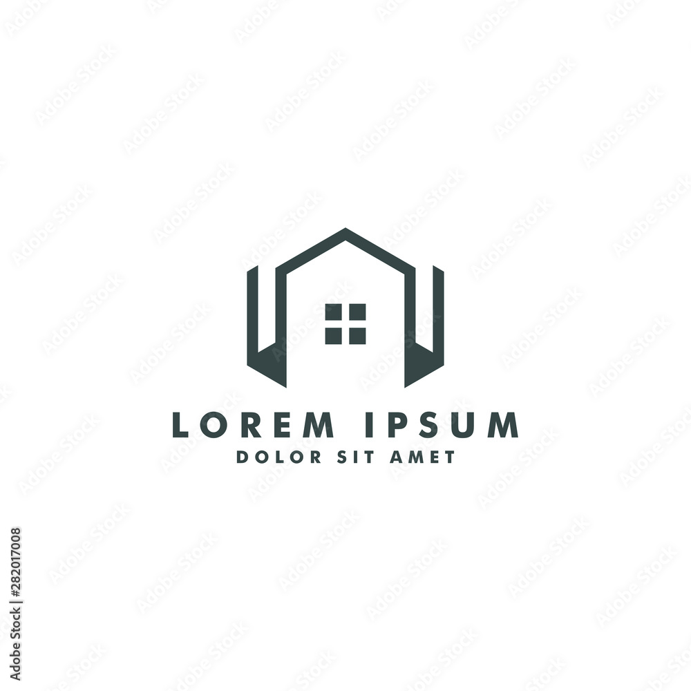 Home building logo template, house icon symbol design - vector