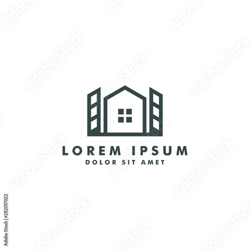 Home building logo template, house icon symbol design - vector