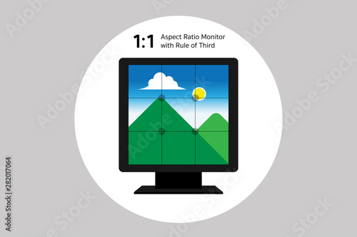 Rule of third with 1 by 1 monitor
