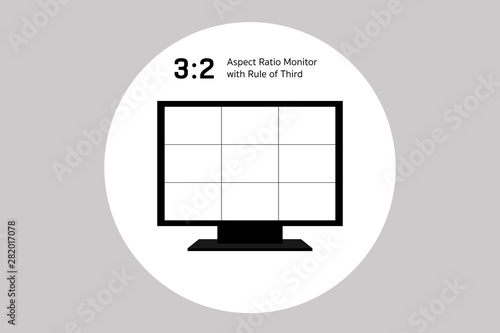 Rule of thirds with 3 by 2 aspect ratio monitor