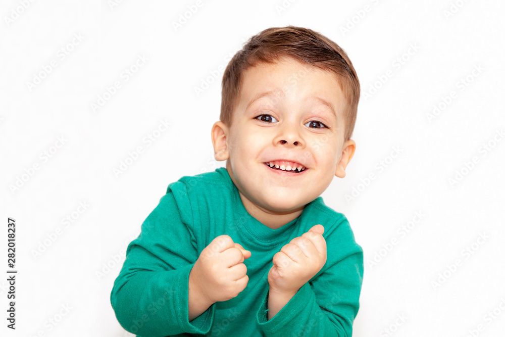emotional boy on a light background emotional boy on a light background