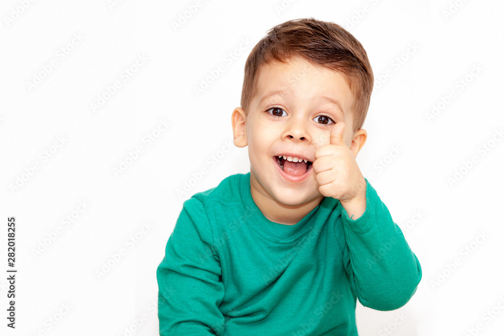 emotional boy on a light background emotional boy on a light background