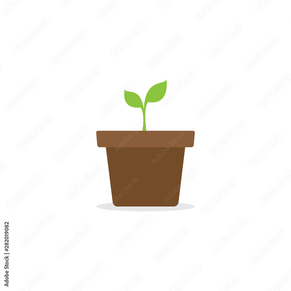 Green environment concept, plant, pot, flat design vector illustration Green environment concept, plant, pot, flat design vector illustration