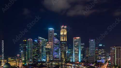 Singapore cityscape at night © hit1912