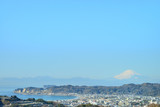 富士山　江の島　鎌倉市浄明寺の風景　日本