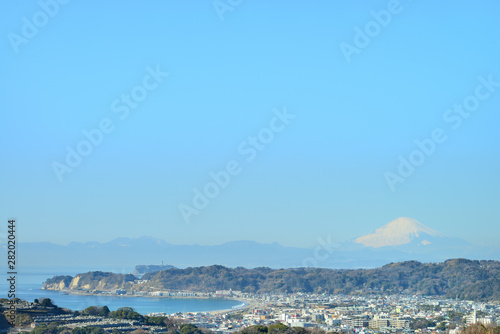 富士山 江の島 鎌倉市浄明寺の風景 日本
