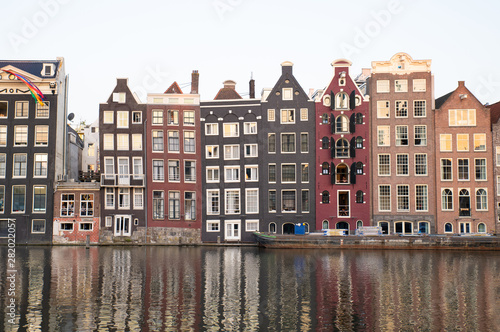 AMSTERDAM-HOLLAND- JULY 29, 2019: Amsterdam is the Netherlands’ capital, known for its artistic heritage, elaborate canal system and narrow houses with gabled facades