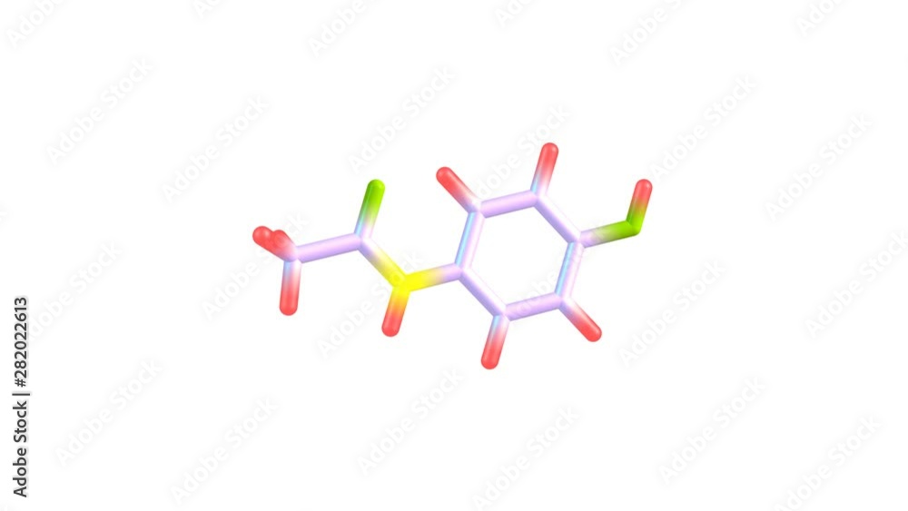 Rotating Paracetamol drug molecule video Rotating Paracetamol drug molecule video