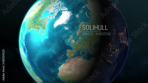 United Kingdom - Solihull - Zooming from space to earth photo