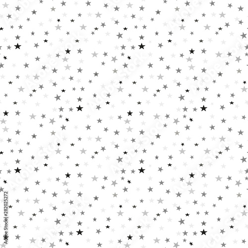 Black little stars on white background seamless vector pattern illustration