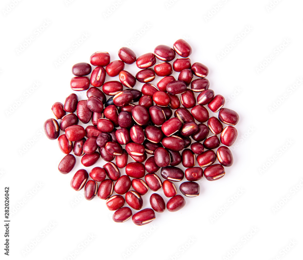 Red Bean Adzuki isolated on white background top view Red Bean Adzuki isolated on white background top view