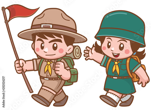 Vector illustration of Scout kids character photo