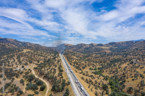 aerial view of the Tehachapi Mountains in California