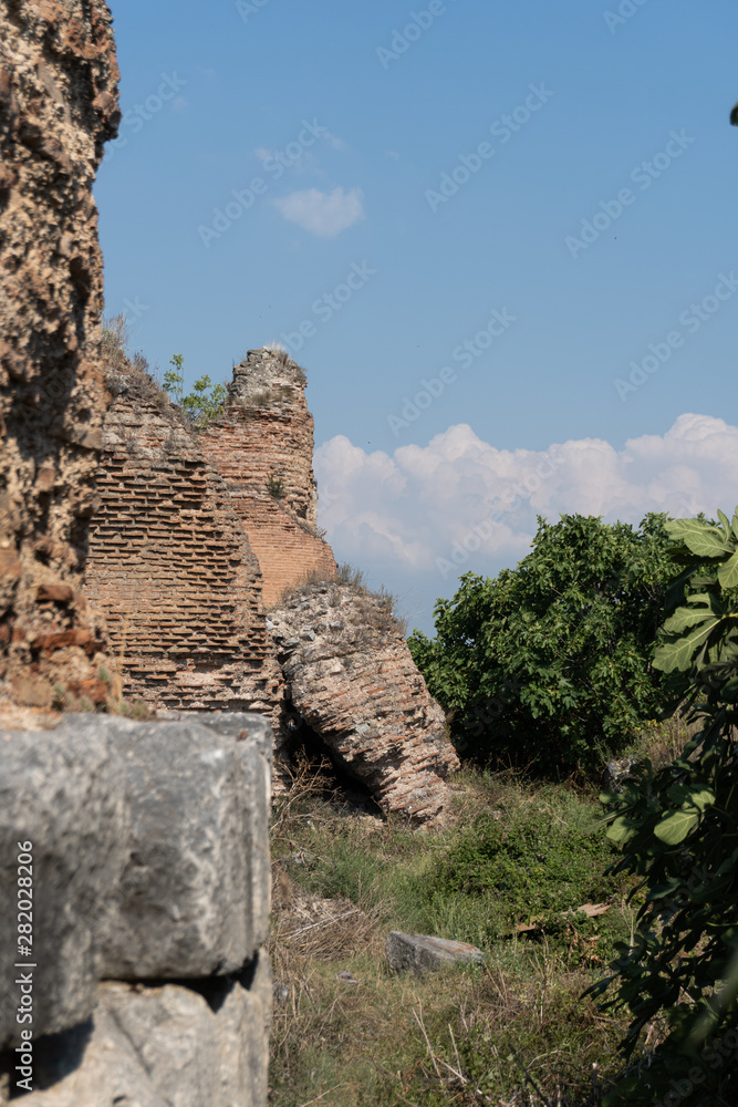 Damaged tower in the Iznik city walls