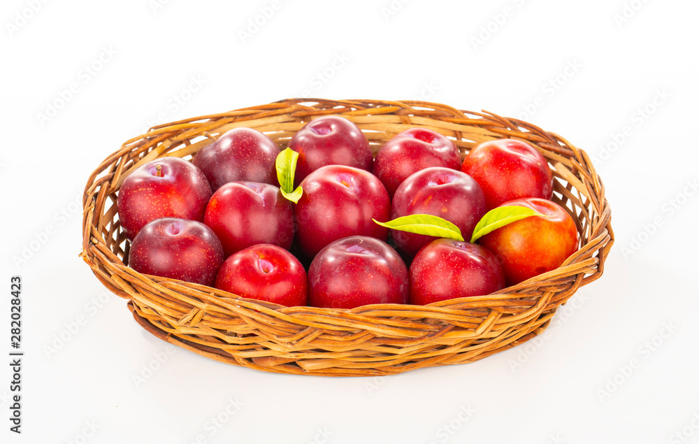 Plums Fruit isolated on white background. Plums Fruit isolated on white background.