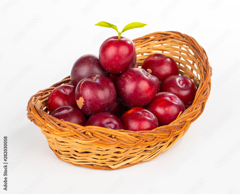 Plums Fruit isolated on white background. Plums Fruit isolated on white background.