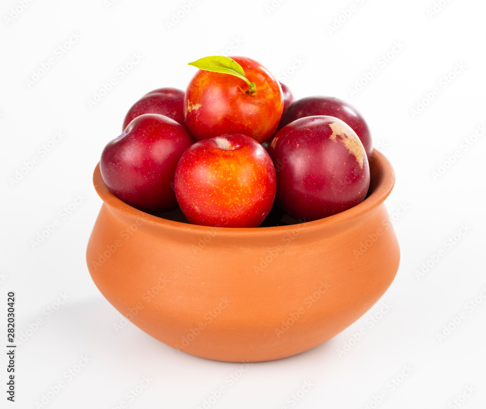 Plums Fruit isolated on white background. Plums Fruit isolated on white background.