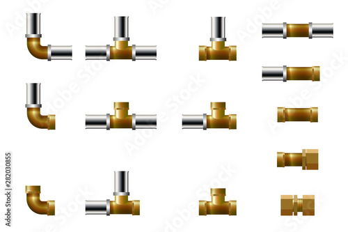 Fittings for plastic pipeline.