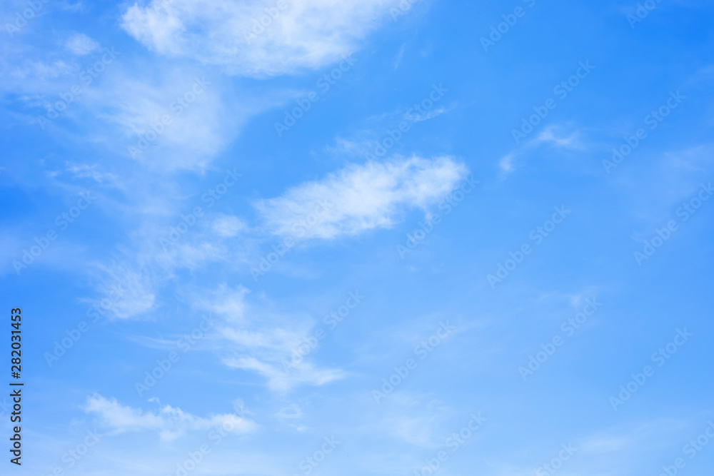 Blue sky background and white clouds soft focus, and copy space Blue sky background and white clouds soft focus, and copy space