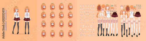 Anime manga girl character animation motion design