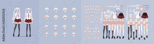 Anime manga girl character animation motion design