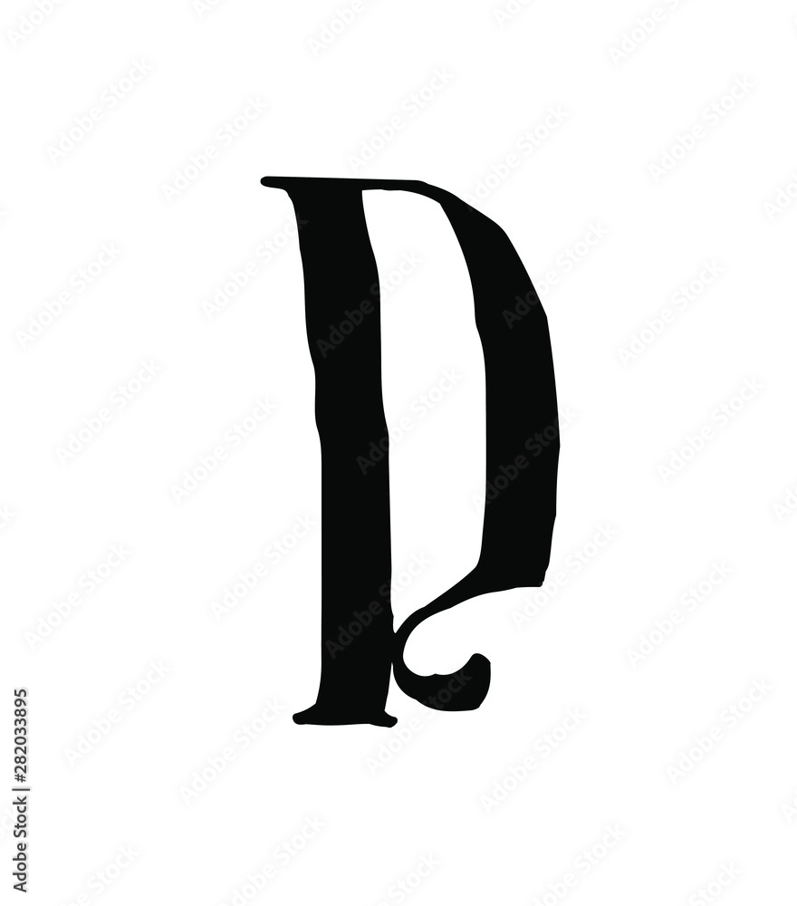 Latin letter D. Vector. Logo for the company. Icon for the site. Separate letter from the alphabet. Gothic neo-Russian ancient style of 17-19 centuries. Latin letter D. Vector. Logo for the company. Icon for the site. Separate letter from the alphabet. Gothic neo-Russian ancient style of 17-19 centuries.