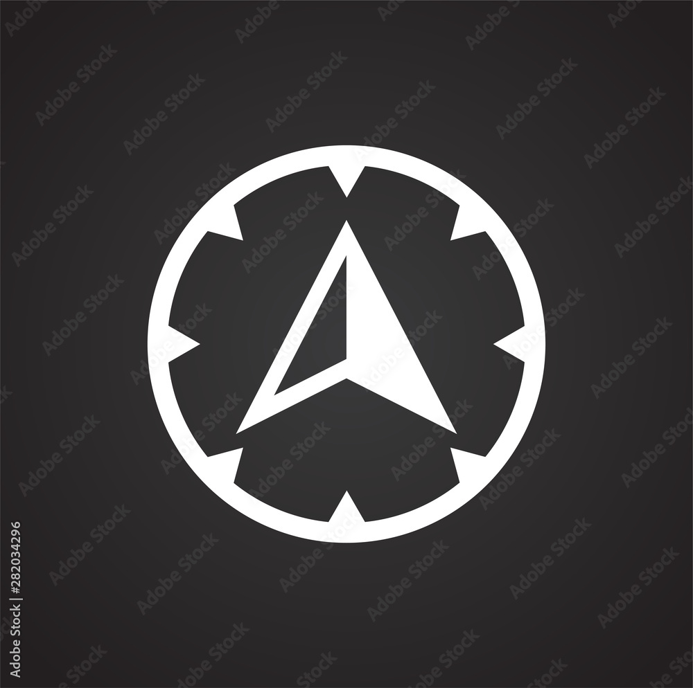 Windrose icon on background for graphic and web design. Simple illustration. Internet concept symbol for website button or mobile app.