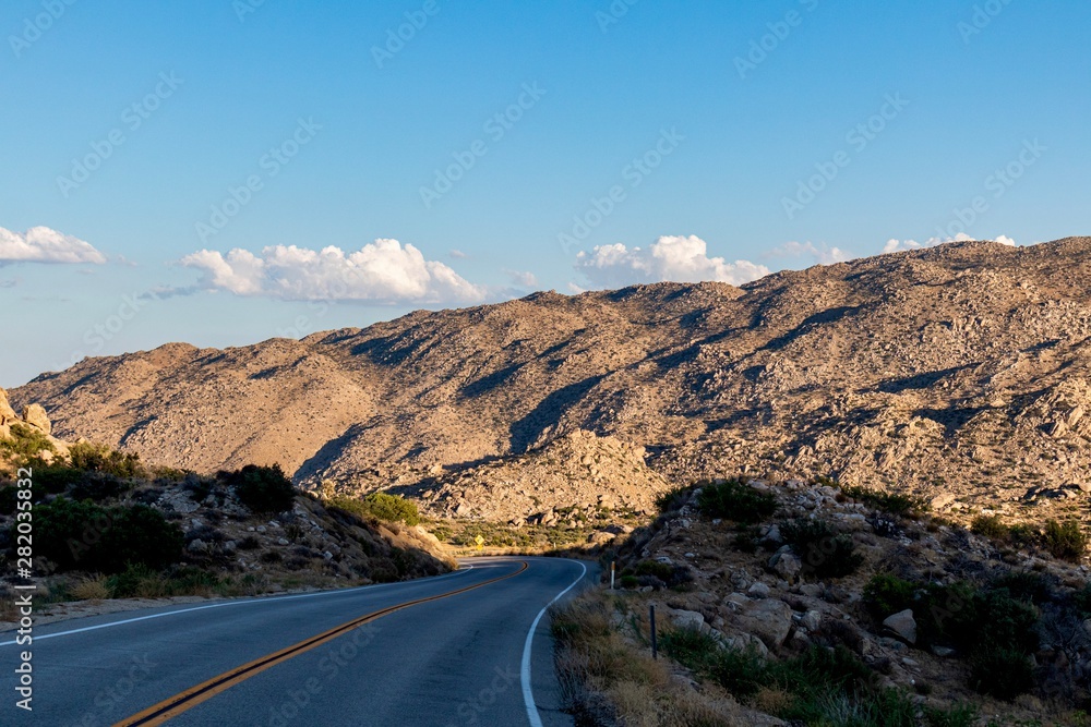 road in the desert mountains
