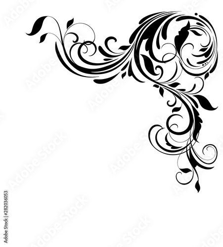 Vintage floral angle for wedding design, fashion labels, greeting card, restaurant, cafe, hotel, jewellery store, logo templates