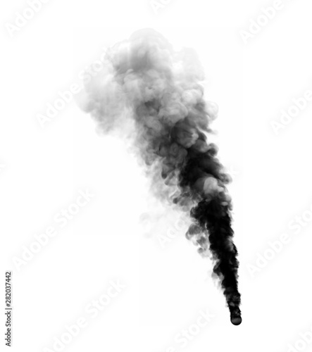 3D illustration of mysterious dense smoke isolated on white background