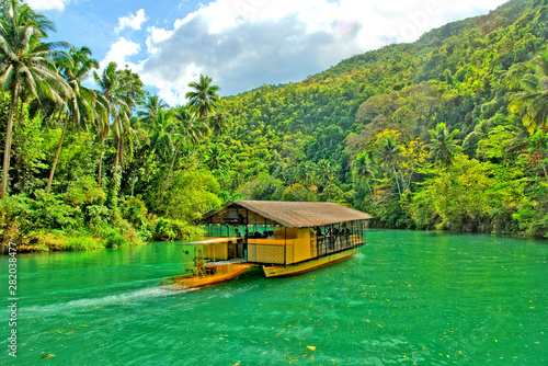 The Loboc River  -  a river in the Bohol province of the Philippines. photo