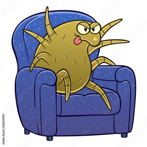 Dust mite on the armchair