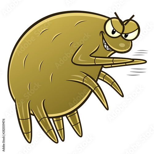 Dust mite rubbing hands
