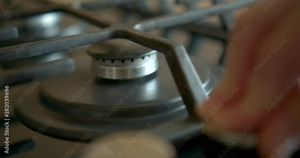 Gas-stove slow motion stock video Gas-stove slow motion stock video