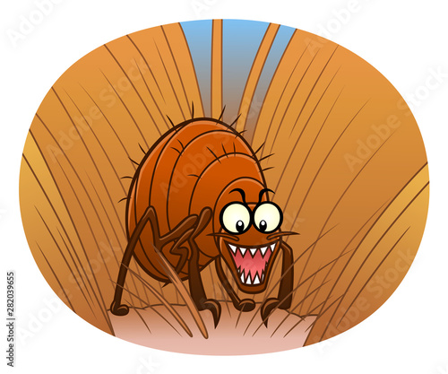 Flea in animal fur