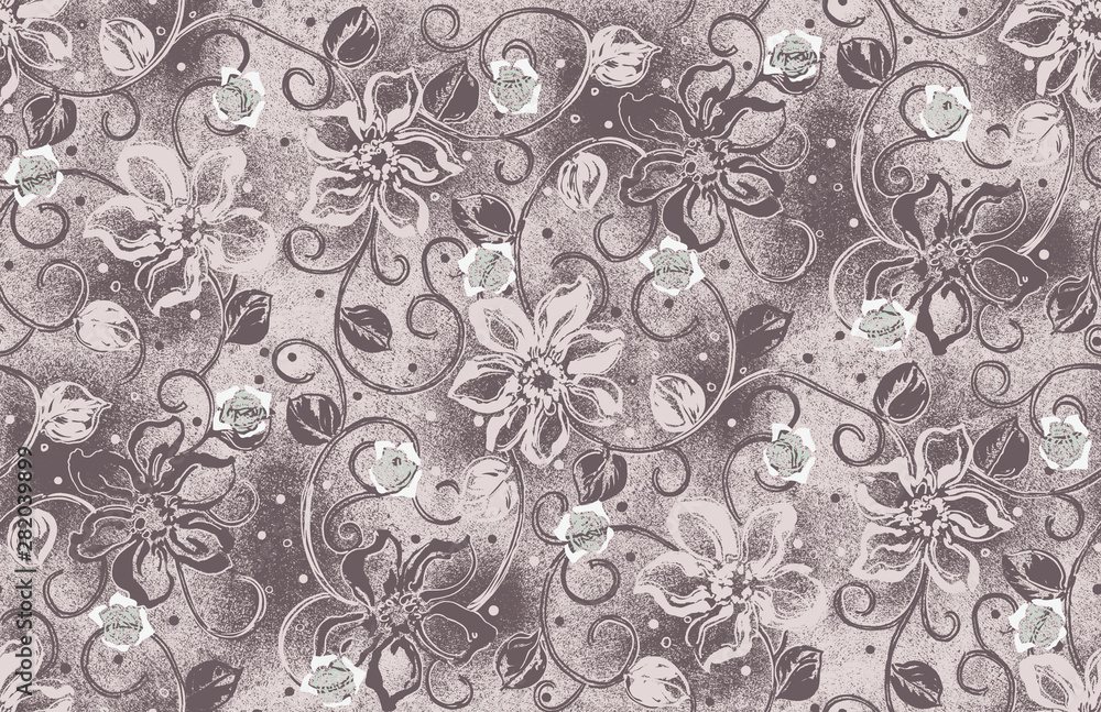 seamless vintage floral design background